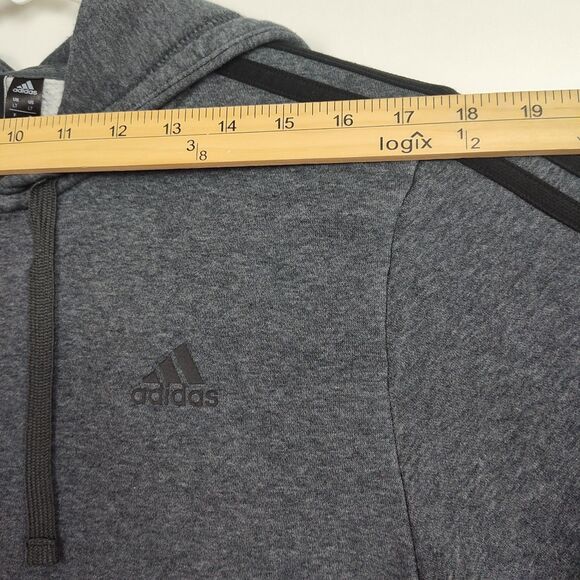 Adidas Full-Zip Sweatshirt Men's Size LT Dark Gray Hooded Pockets Long Sleeves - Picture 4 of 11